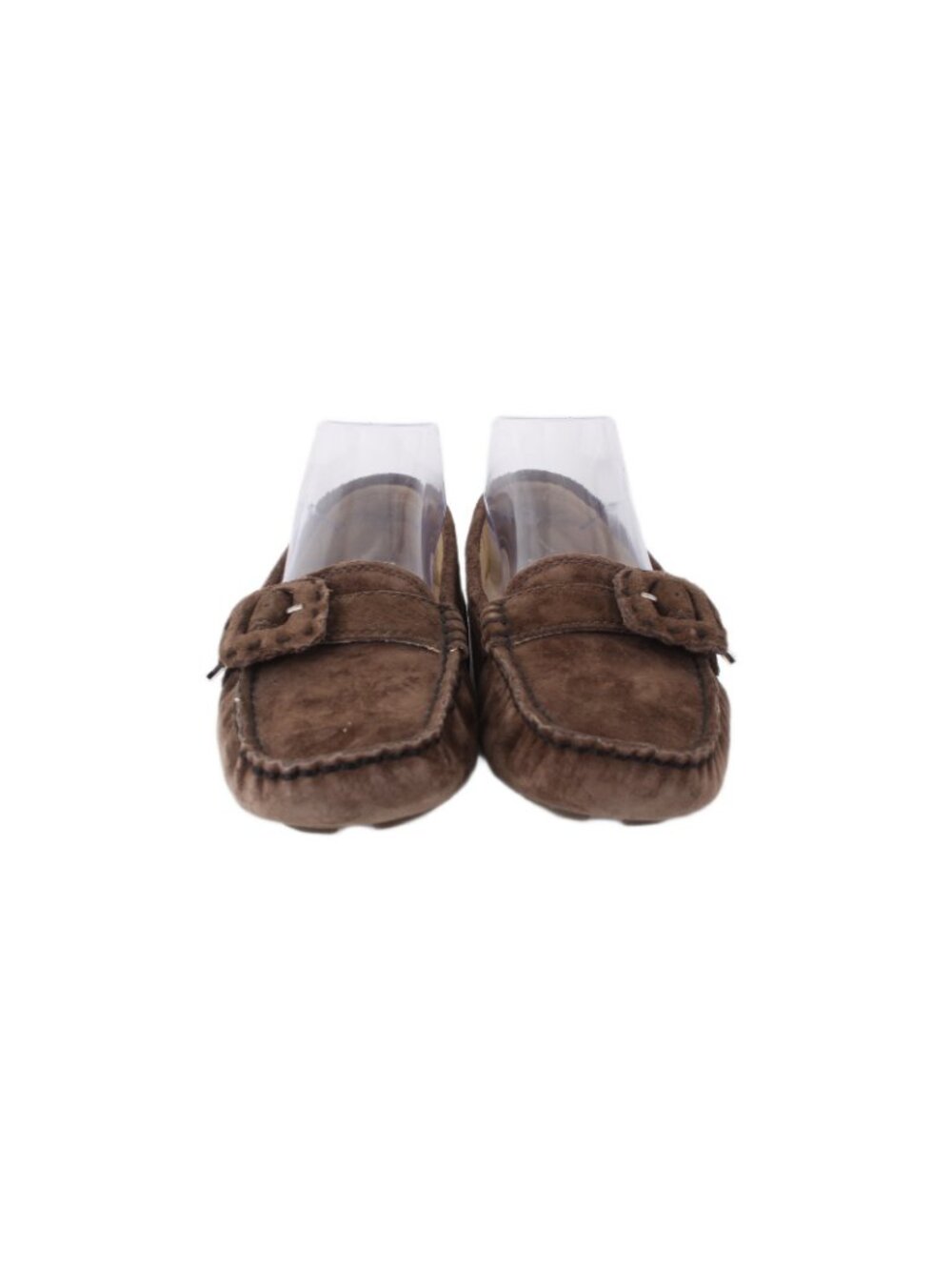 UGG Slippers Sz 6.5 Brown Buckle Detail Slip On Leather Suede Fur Slippers - Picture 2 of 9